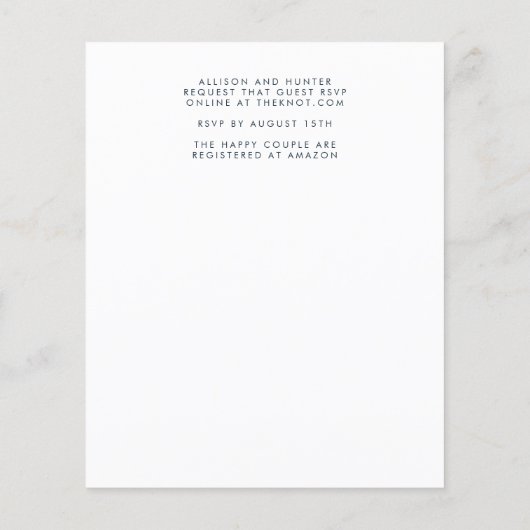 Papier Dusty Blue Enregistrer la date (Dos)