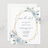 Papier Dusty Blue Enregistrer la date (Devant / Derrière)