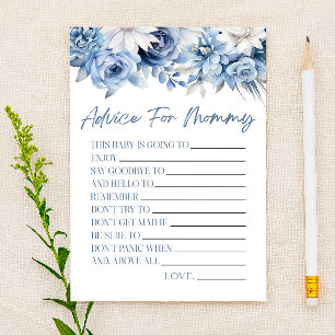 Papier Dusty Blue Floral Conseil Baby shower Activité de 