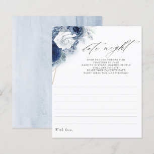 Papier Dusty Blue Floral Fête des mariées Date Idée de nu