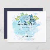 Papier Dusty Blue Floral Mariage Trending Budget (Devant / Derrière)