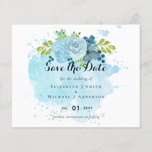 Papier Dusty Blue Floral Mariage Trending Budget