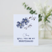 Papier Dusty Blue Floral Serez-Vous Ma Femme D'Accueil (Debout devant)