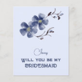 Papier Dusty Blue Floral Serez-Vous Ma Femme D'Accueil (Devant)