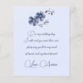 Papier Dusty Blue Floral Serez-vous ma femme d'honneur (Dos)