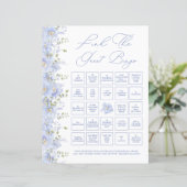 Papier Dusty Blue Floral Trouvez Le Jeu De Bingo Invité (Debout devant)
