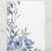 Papier Dusty Blue Flowers Fête des mariées Bingo Jeu (Dos)