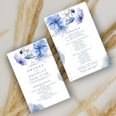 Papier Dusty Blue & Gold Parties scintillant Floral progr