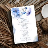 Papier Dusty Blue & Gold Parties scintillant Floral progr