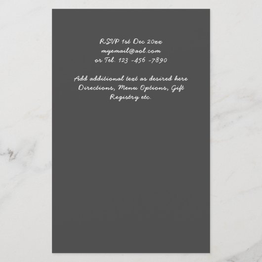 Papier Dusty Blue Greenery Leafy Budget Mariage Inviter (Dos)