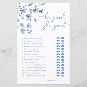 Papier Dusty Blue Il Dit Qu'Elle A Dit Fête des mariées G