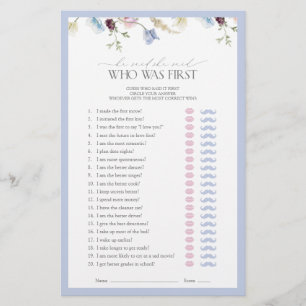 Papier Dusty Blue Il Dit Qu'Elle A Dit Fleur sauvage Douc