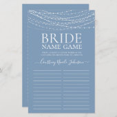 Papier Dusty Blue Lights jeu de Fête des mariées (Devant / Derrière)