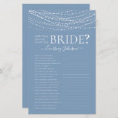 Papier Dusty Blue Lights jeu de Fête des mariées (Devant / Derrière)