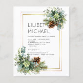 Papier Dusty Blue Mariage Eucalyptus Budget vert (Devant)