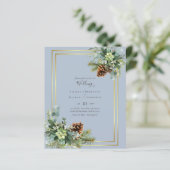 Papier Dusty Blue Mariage Eucalyptus Budget vert (Debout devant)