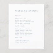 Papier Dusty Blue Mariage Welcome Timeline (Dos)