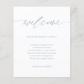Papier Dusty Blue Mariage Welcome Timeline (Devant)