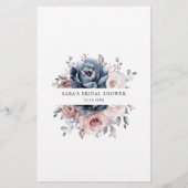 Papier Dusty Blue Mauve Fête des mariées Qui suis-je jeu (Dos)