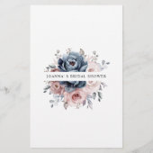 Papier Dusty Blue Mauve Rose Fête des mariées d'ardoise (Dos)