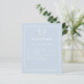 Papier Dusty blue monogrammed wedding program details (Debout devant)