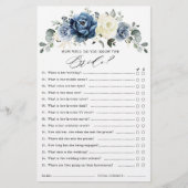 Papier Dusty Blue Navy Champagne Ivory Fête des mariées J (Devant)