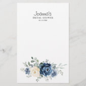 Papier Dusty Blue Navy Champagne Ivory Fête des mariées J (Dos)