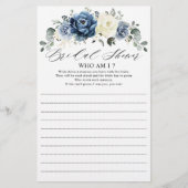 Papier Dusty Blue Navy Champagne Ivory Qui Suis-Je Jeu (Devant)