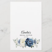 Papier Dusty Blue Navy Champagne Ivory Qui Suis-Je Jeu (Dos)