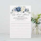 Papier Dusty Blue Navy Champagne Ivory Qui Suis-Je Jeu (Debout devant)