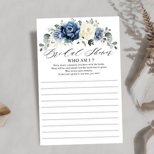 Papier Dusty Blue Navy Champagne Ivory Qui Suis-Je Jeu