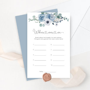 Papier Dusty blue Où étions-nous nuptiale douche jeu