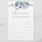 Papier Dusty blue Où étions-nous nuptiale douche jeu (Devant)