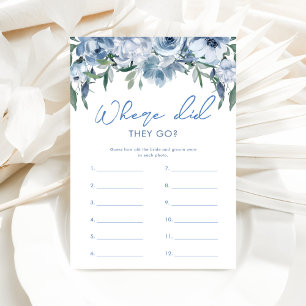 Papier Dusty Blue Où Sont-Ils Allés Fête des mariées Jeu