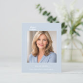 Papier Dusty blue photo birthday invitation (Debout devant)