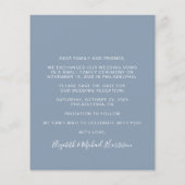 Papier Dusty Blue Photo Mariage Réception Enregistrer La  (Dos)