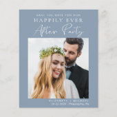 Papier Dusty Blue Photo Mariage Réception Enregistrer La  (Devant)