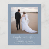 Papier Dusty Blue Photo QR Code Mariage Invitation de réc (Devant)
