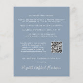 Papier Dusty Blue Photo QR Code Mariage Invitation de réc (Dos)