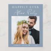 Papier Dusty Blue Photo QR Code Mariage Invitation de réc (Devant)