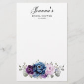 Papier Dusty Blue Purple Fête des mariées Jeu Devinez Qui (Dos)