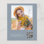 Papier Dusty Blue QR Code Fleur sauvage Petals & Prosecco (Dos)