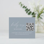 Papier Dusty Blue QR Code RSVP Mariage photo (Debout devant)