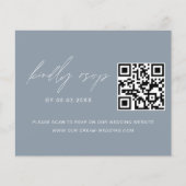 Papier Dusty Blue QR Code RSVP Mariage photo (Devant)