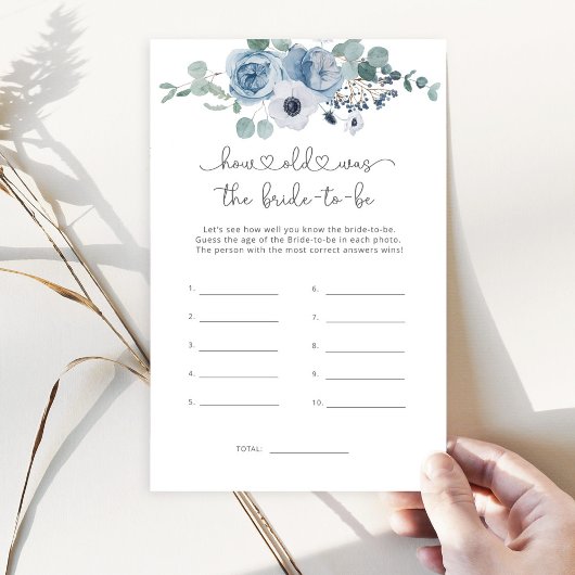 Papier Dusty blue Quel âge avait la mariée pour être jeu