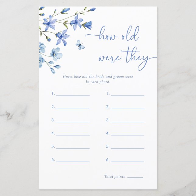 Papier Dusty Blue Quel Âge Ont-Ils Été Fête des mariées J (Devant)