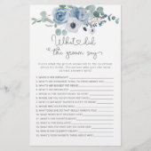 Papier Dusty blue Qu'est-ce que le marié a dit jeu de la  (Devant)