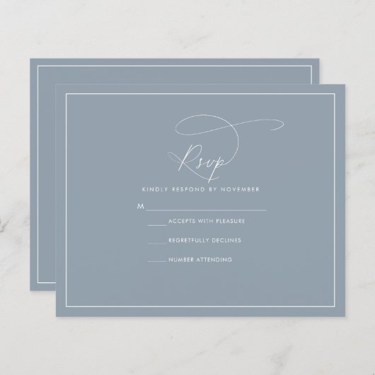 Papier Dusty Blue RSVP (Devant / Derrière)