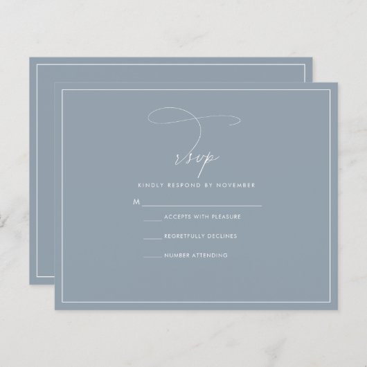 Papier Dusty Blue RSVP (Devant / Derrière)