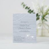 Papier Dusty Blue Rustic Lumières Mason Jar Mariage Invit (Debout devant)